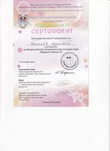 Участник Всероссийского познавательного конкурса-игры "мудрый совёнок XI" - Арсений Ш.
